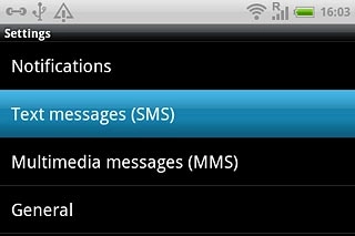 Press Text messages (SMS).