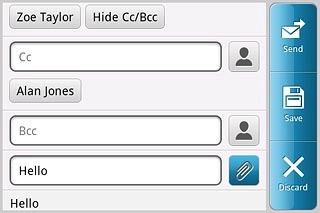 Press the attachment icon.