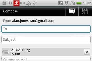 An email message containing the picture or video clip is created.Press To.