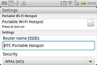 Press the field below Router name (SSID).Key in the required name.