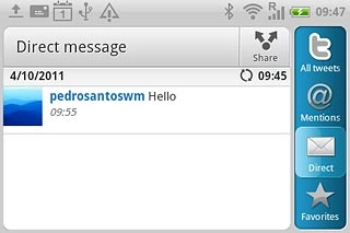 Press the required message.