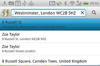 Press the required destination.
