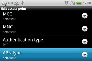 Press APN type.