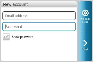 Press Password and key in the password for your email account.