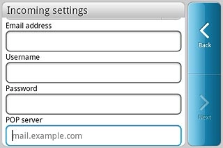 Press the field below POP server and key in the name or IP address of your email provider's incoming server.