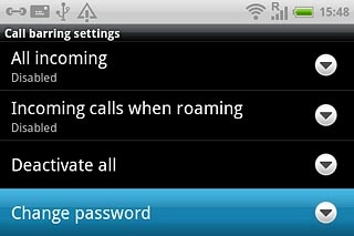 The current settings will be displayed.Press Change password.