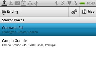 Press the required destination.