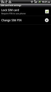 When the box next to the menu item is ticked (V), use of PIN is turned on.