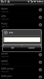 Key in live.vodafone.com and press OK.