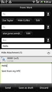 Press Send when you've finished your email message.