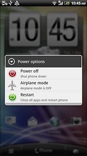 Press Airplane mode.Depending on the current setting, flight mode is now turned on or off.