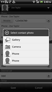 To use a saved picture:Press Gallery.