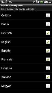 Press the required language to select the language.