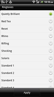 Press the required ring tone to hear it.