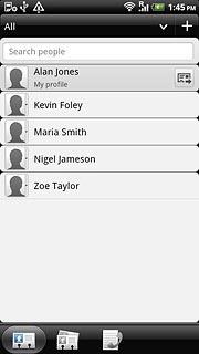 Press the required contact.The contact details are displayed.