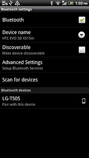 Press the required Bluetooth device.