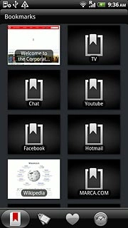 Press the required bookmark.