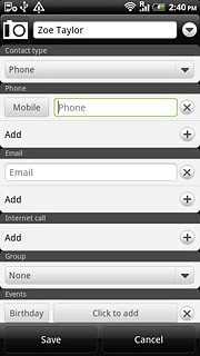 Press the field below Phone.