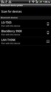 Press the required Bluetooth device.