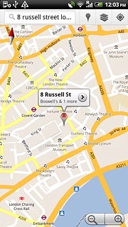 Press the information field above the destination.