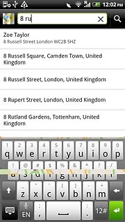 Press the required destination.