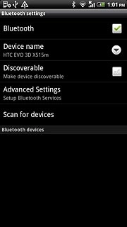 When the box next to the menu item is ticked (V), Bluetooth is turned on.