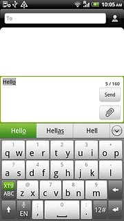 Press the required word to insert it.