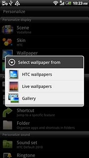 Press HTC wallpapers, Live wallpapers or Gallery.