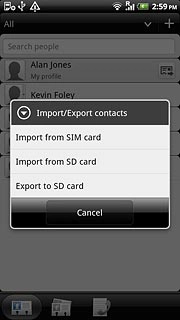 Press Import from SIM card.