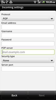 Press the drop down list below Security type.