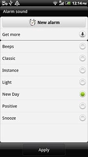 Press the required alarm tone to listen to it.