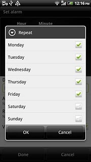 When the box next to a day is ticked (V), the day is selected.