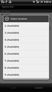 Press the required speed dialling key.