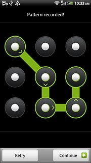 Press Continue.Repeat the selected phone lock code to confirm.