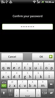 Key in the phone lock code again and press OK.