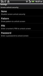 Press Pattern, PIN or Password.Follow the instructions on the display to change the phone lock code.