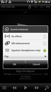 If you select Equalizer (headphones only):