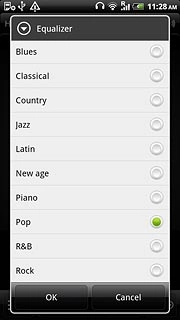 Press the required setting.