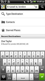 Key in the required destination.Results matching what you key in are displayed.Press the required destination.