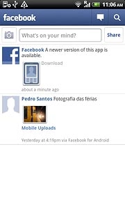 Press What's on your mind? and key in the required status update.