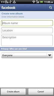 Key in the required information and press Create album.