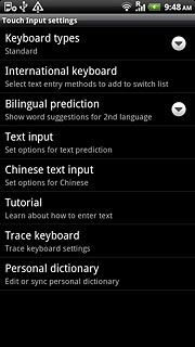 Press International keyboard.