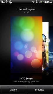 Slide your finger right or left on the display to select the required background image.