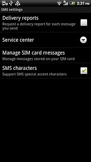 Press Delivery reports to turn the function on or off.