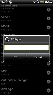 Key in default and press OK.