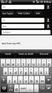 Press Cc.Key in the first letters of the required contact.Matching contacts are displayed.