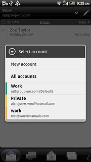 Press the required email account.