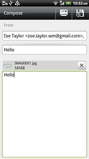 Write subject and text for your email message.Press the send icon.