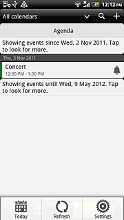 Press Settings.Follow the instructions on the display to select the required settings for the calendar.