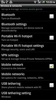 Press USB tethering setting.